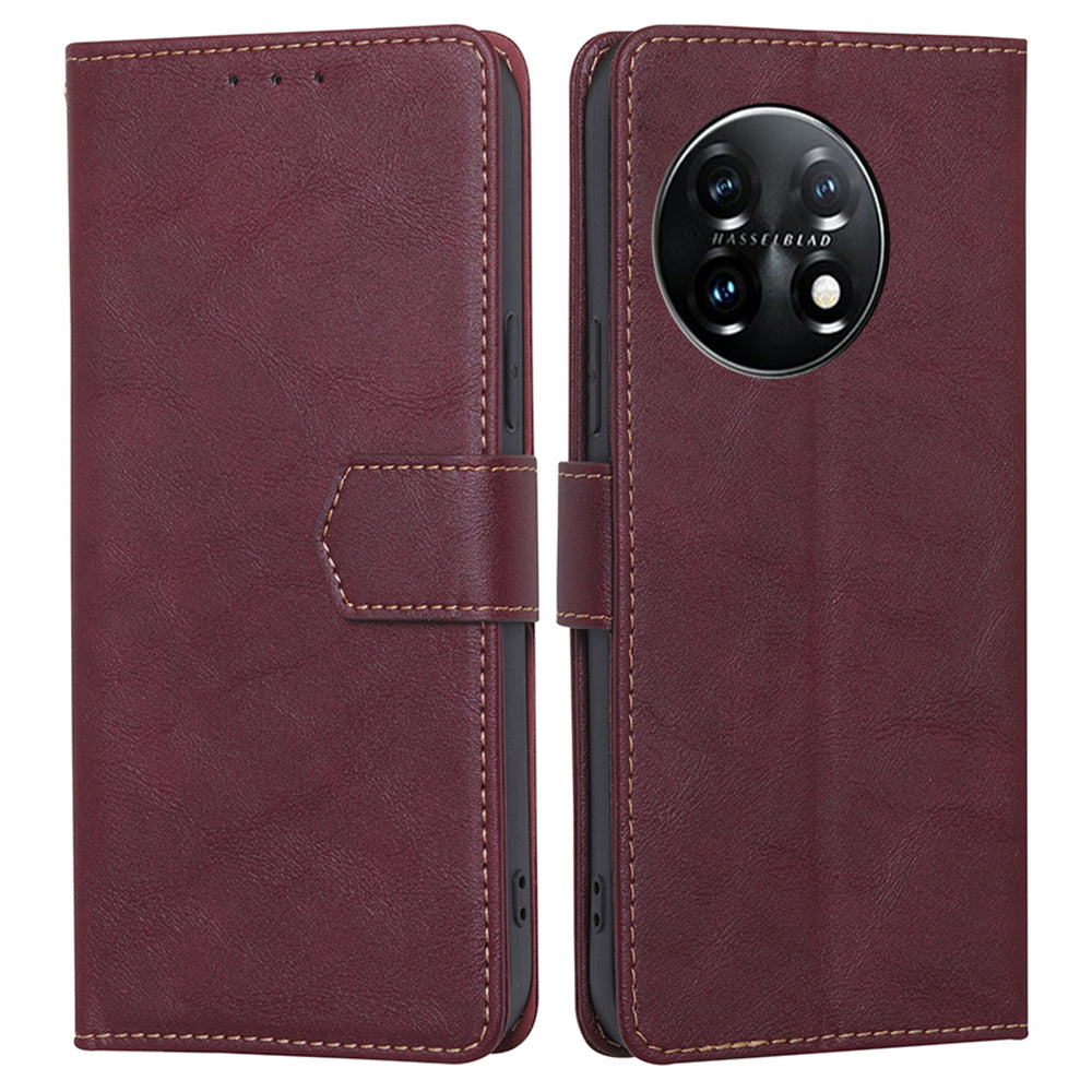 For OnePlus 11 5G Anti-drop Cowhide Texture PU Leather Stand Wallet Phone Case RFID Blocking Cover For OnePlus 11 5G Anti-drop Cowhide Texture PU Leather Stand Wallet Phone Case RFID Blocking Cover